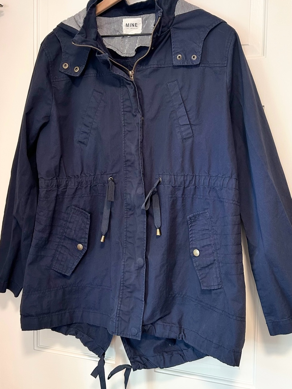 MINE Los Angeles Utility Anorak Jacket - Navy Blue - Size Small